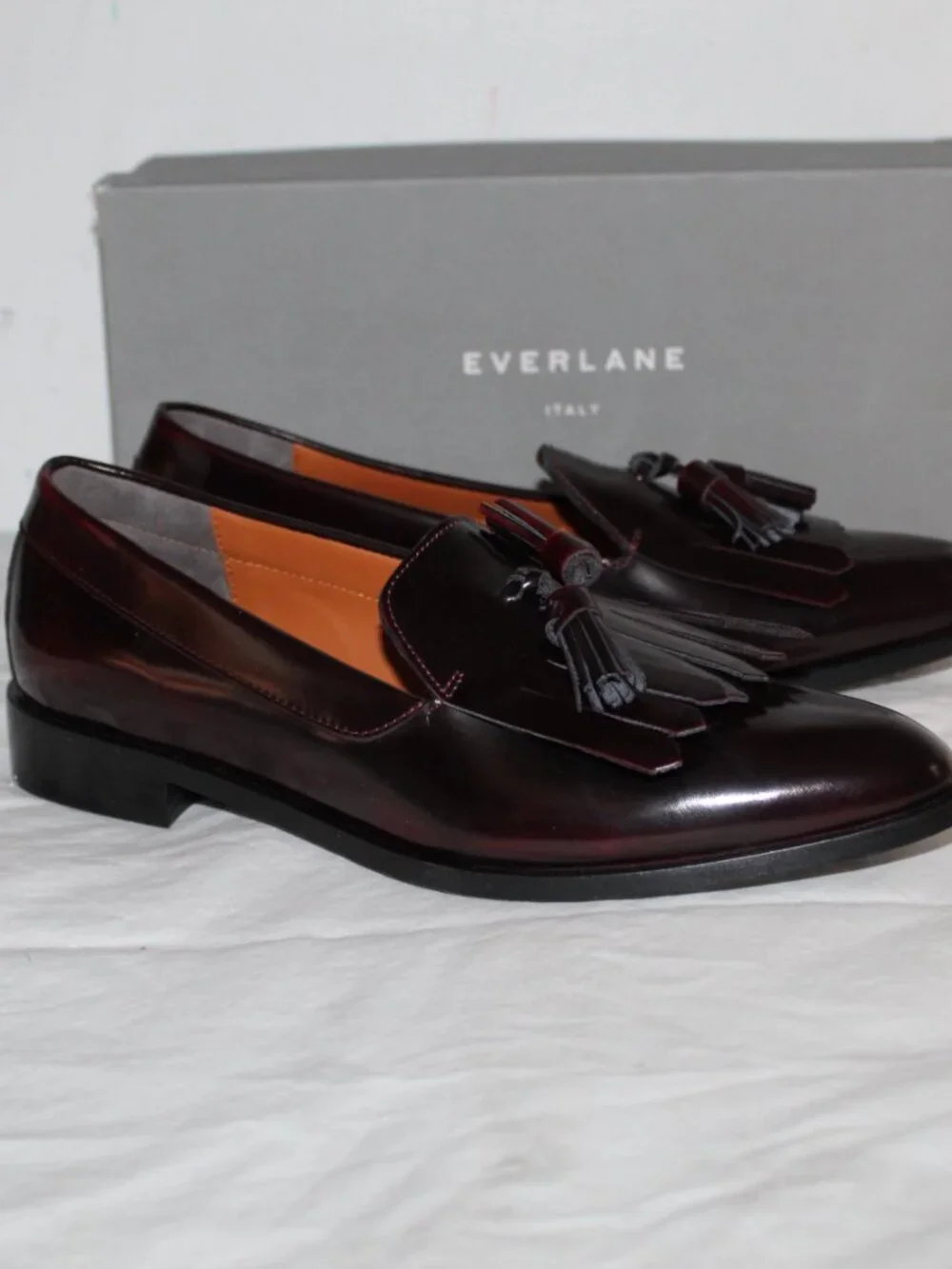 NWB Everlane Cordovan Tassel Fringe Loafers Flats Slip Ons Leather 9.5 - Picture 5 of 8